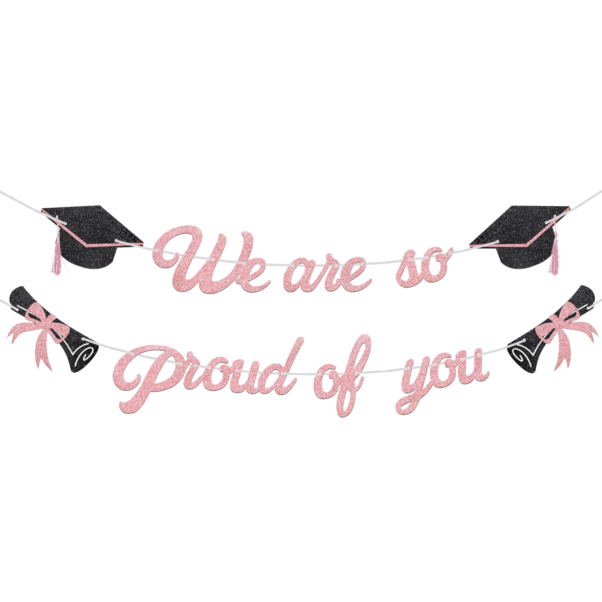 Graduation Banner 2026, Decoration 'We are so proud of you' Graduation Garland Class of 2026
