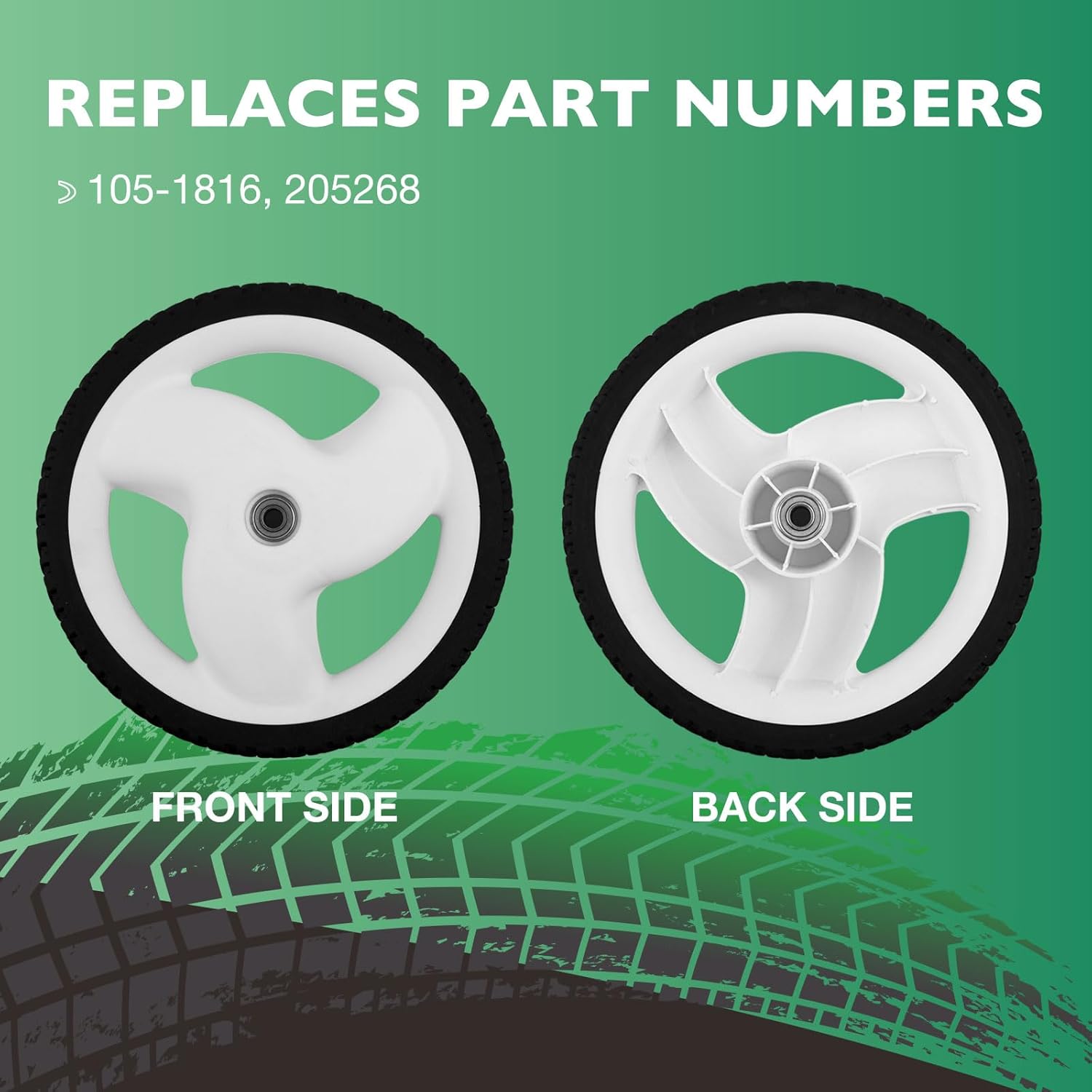 HQPASFY 105-1816 Rear Wheel 12" Lawn Mower Rear Wheel Compatible with Toro 205-268 20012 20016 20019, 2 pack