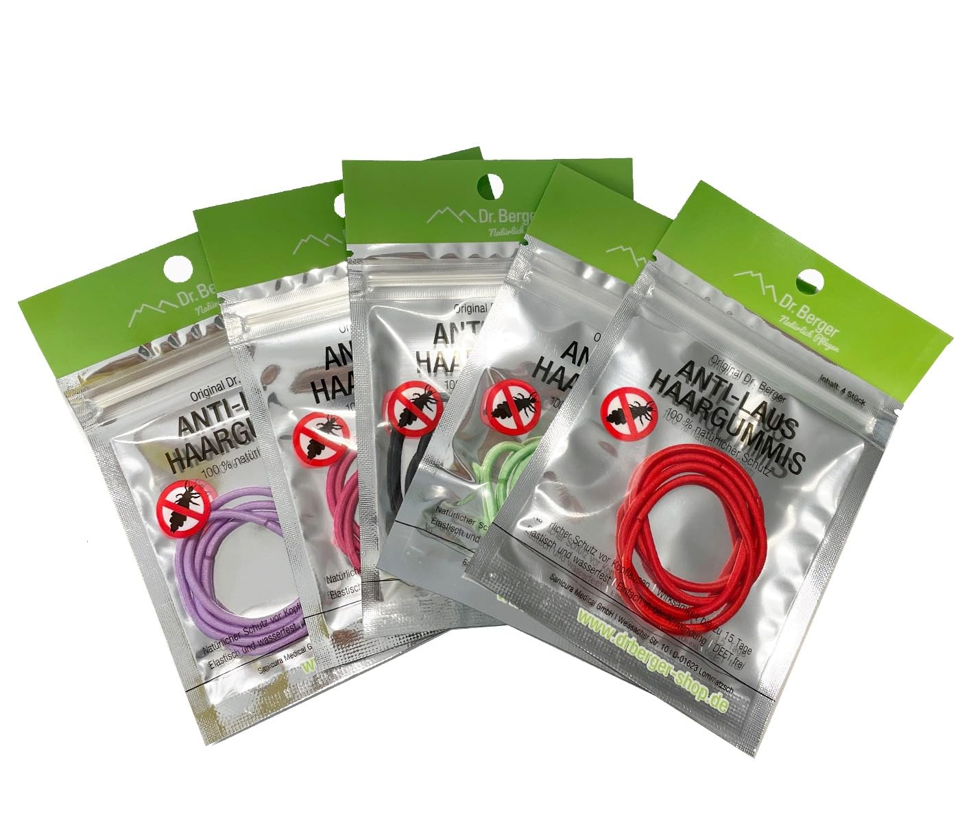 SHD Set of 8 100% Natural Anti Lice Hair Scrunchies + Free Lice Comb