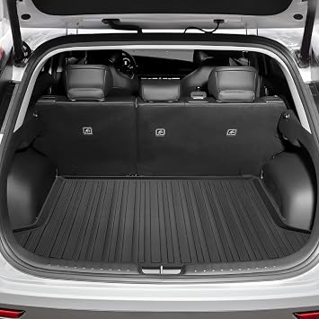بطانة شحن متميزة لـ Kia NIRO 2023-2025 - حماية 100٪ - حصيرة صندوق السيارة المناسبة - حصيرة الشحن السوداء لجميع المواسم - بطانات جذع بالليزر على شكل ثلاثي الأبعاد لـ Kia NIRO EV w Regular Trunk