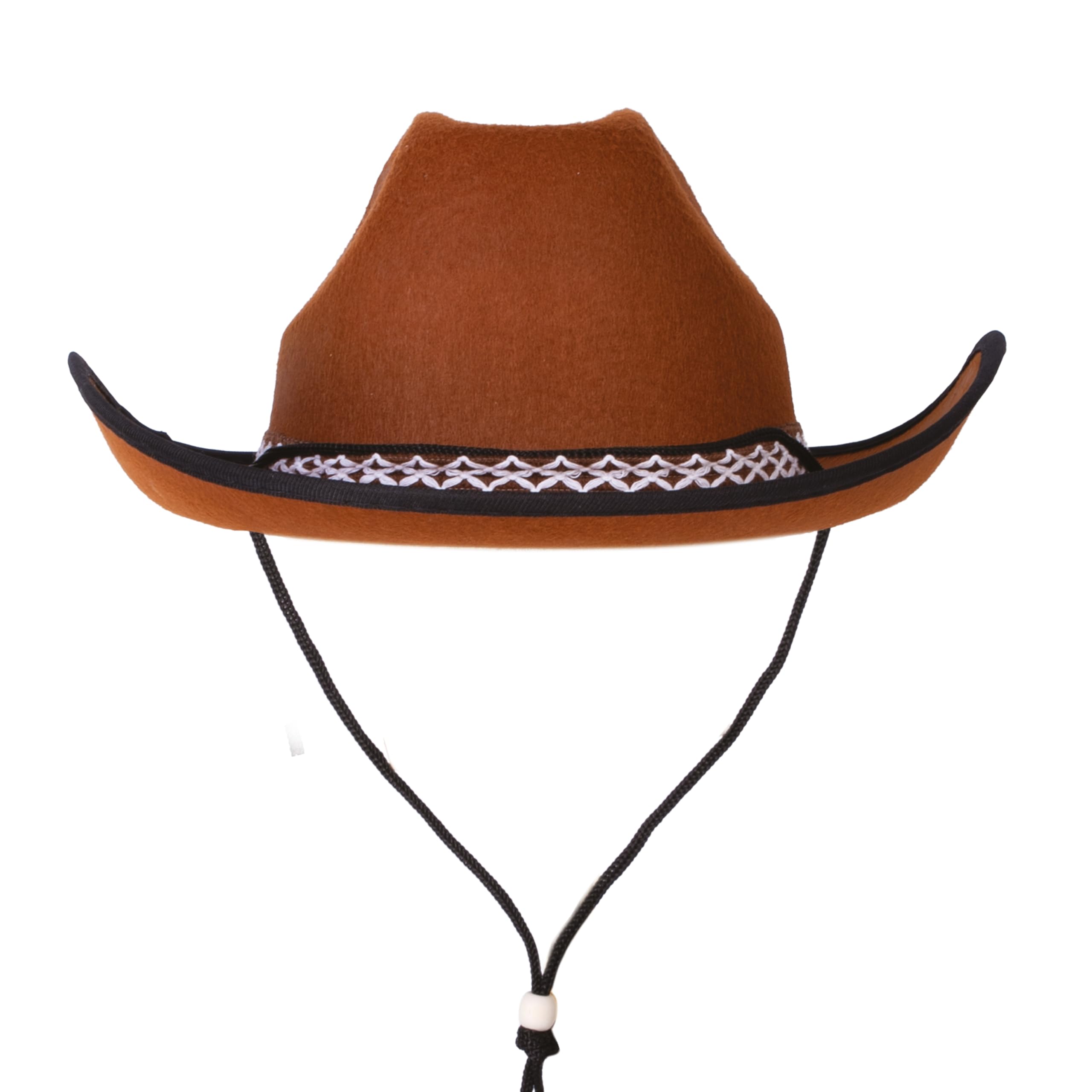 P'TIT CLOWN - 11235 - Chapeau Feutre Cowboy Enfant - Unisexe - Accessoire Déguisement Western - pour Costume Carnaval, Halloween, Cosplay, Anniversaire Fête Costumée, Spectacle - Marron