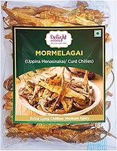 Delight Foods Mor Milagai Sun Dried Curd Chillies - 100gm | Uppina Menasinkai | Dahi Mirchi | Papad