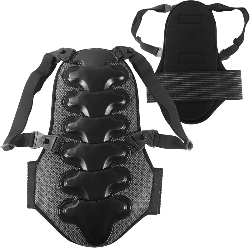 Back Spine Protector Anti-Fall for Snowboard Motocross | EVA Foam, Hard PE Exterior, Spinal Line Design, Adjustable Waistband, Flexible Movement, Skateboard, Skate, Ski, bike