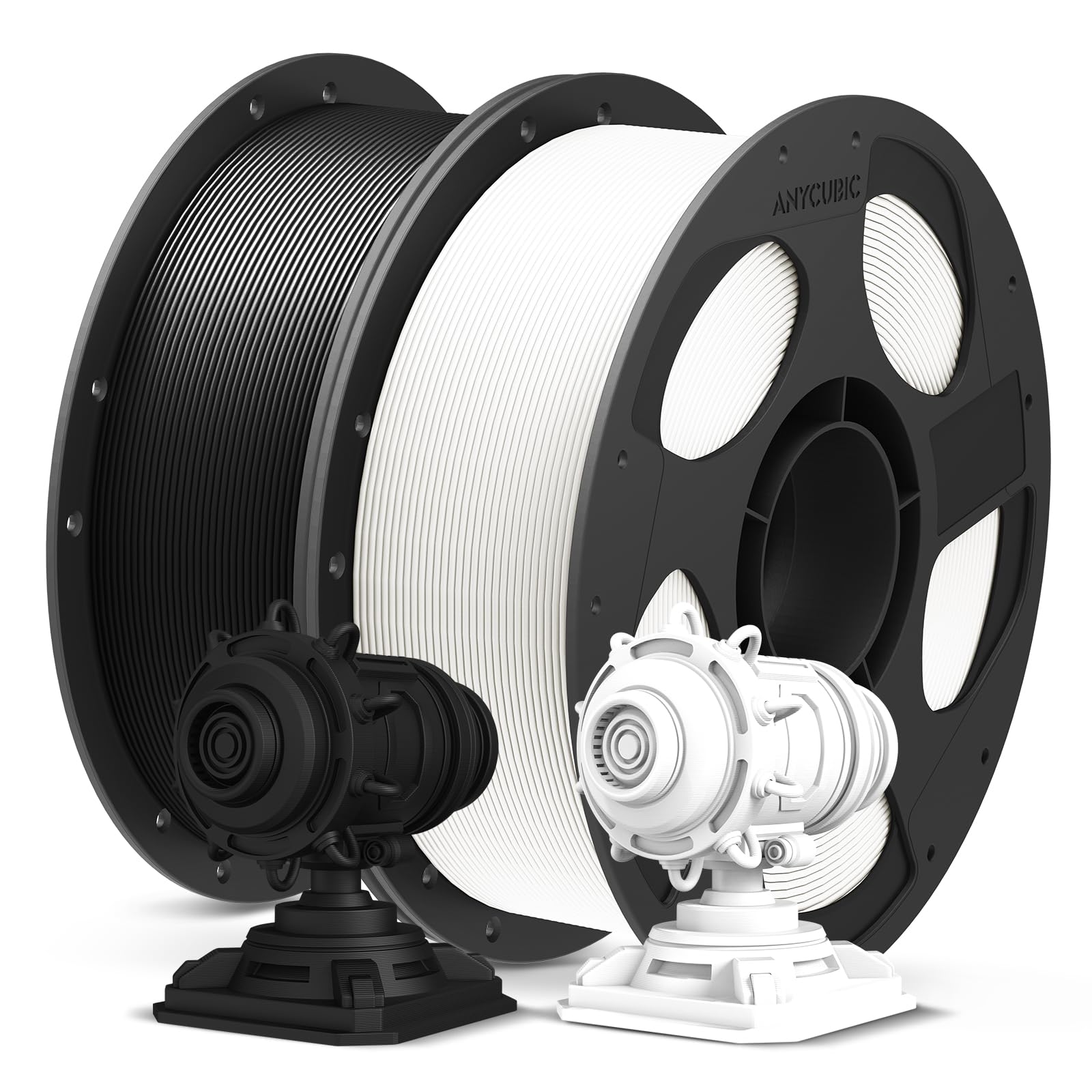 ANYCUBIC PLA+ Filamento 1,75 mm, Resistente Alla Deformazione, Nero+Bianco | Precisione Dimensionale +/- 0,02 mm, Materiali per Stampa 3D ad Alta Tenacità e Precisione, Identificazione Intelligente