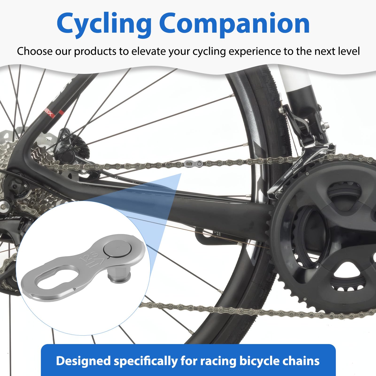 5 Paia Falsamaglia Catena Bici Argento, Falsa Maglia per Catena Bici 12v, Maglia Rapida Riutilizzabile in Acciaio Inossidabile, Smontare, Compatibile con Catene Singola e Multi-Velocità, Durabilità