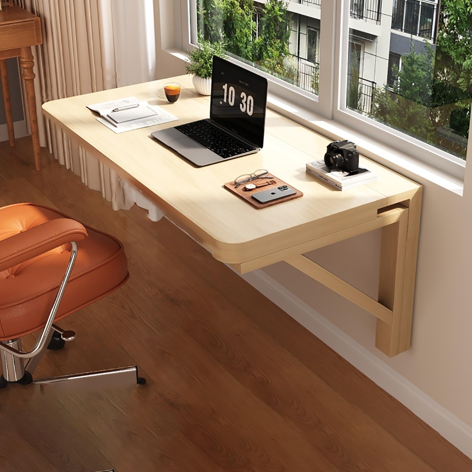 ZHANGGL Space-Saving Wall Mounted Fold Down Table Small Folding Drop-Leaf Workbench for Kitchen Laundry or Restaurant - Versatile and Functional Ideal for Small Spaces.