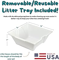 Vista 47 de Good Pet Stuff Kit original de caja de arena oculta y forro reutilizable, maceta redonda cerrada con plantas artificiales, sistema de filtro de olor