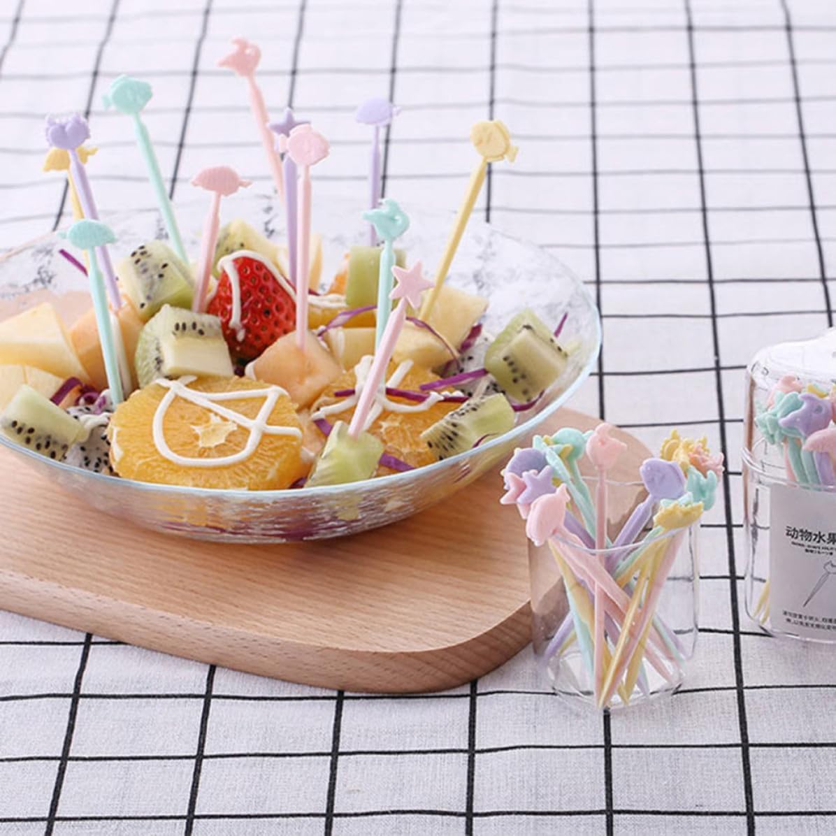 Pink Plastic Bento Picks Fruit Forks Reusable 20pcs
