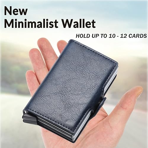 Miniatura 4 de YWHBK Tarjetero, soporte para tarjetas de crédito para hombre, funda delgada para tarjetas, bolsillo frontal antirrobo RFID, carteras delgadas de
