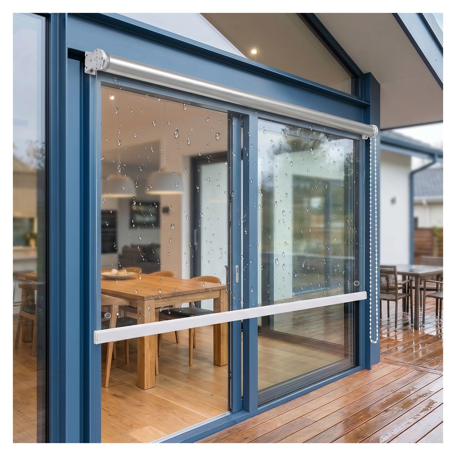 Zxcasdf One Color Clear Waterproof Roller Blinds，Transparent Vinyl Pvc Roller Shades，Porch Blinds For Wind And Rain，Clear Outdoor Curtains That Can Roll Up，Heavy Duty Roller Shades(W100*H160cm/W39.37*H62.9in)