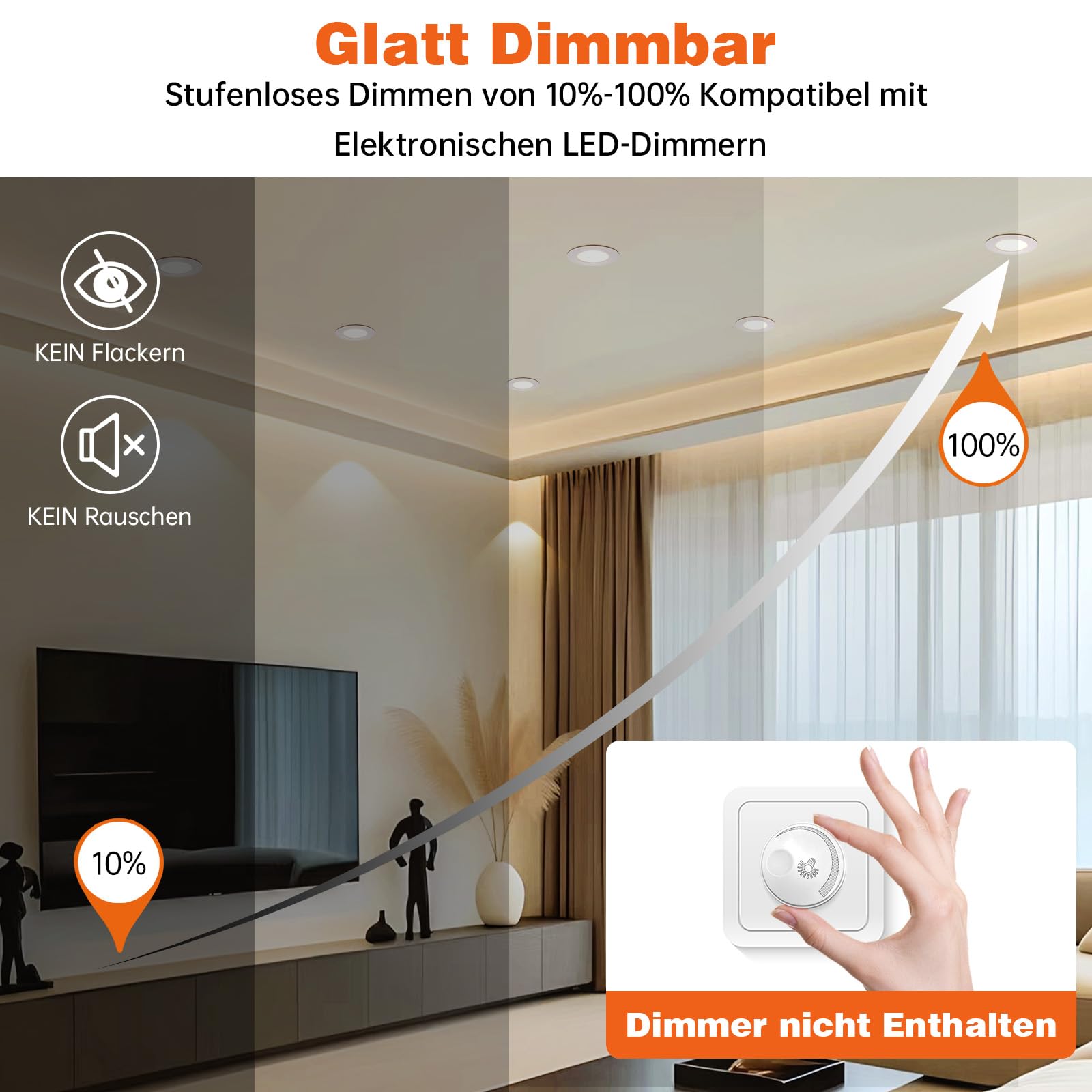 ACELIFE LED Einbaustrahler 230V, 7W 950LM Dimmbar Deckenspots Flach Einbauleuchten 68-80mm Schwenkbar Spots Warmweiß 3000K Neutralweiß 4500K Kaltweiß 6000K für Badezimmer Küche Wohnzimmer,6er Set