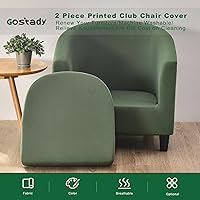 Vista 4 de Funda para silla de club, 2 piezas, color sólido, suave, elástica, redonda, para silla, protector de muebles para sala de estar, hotel, mostrador