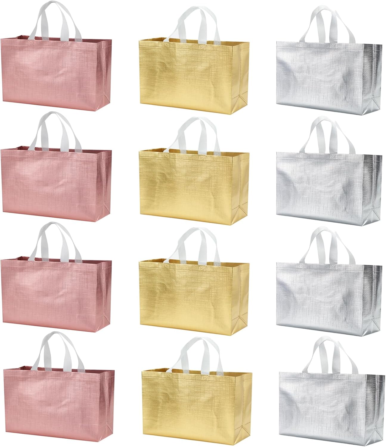 12 PCS 15.5x4.7x11 Inches Mix Color Extra Large Reusable Gift Bags With Handles - XL Goodie and Birthday Party Favor Bags - Image 5