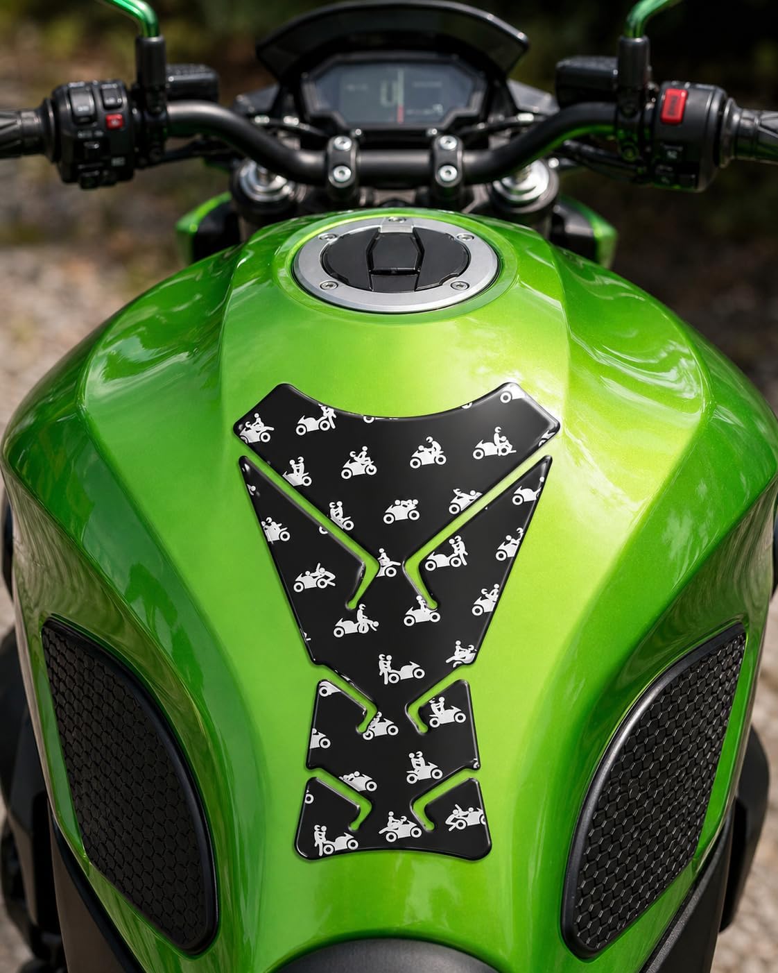 Motorcycle Tank Pad Protector, Universal Gas Tank Scratch Protection Sticker for Sport Bikes, Made in USA, Premium Polyurethane.