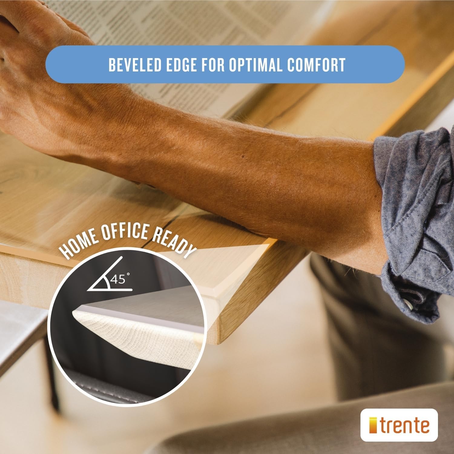 Clear Table Cover Protector, 44x120 inch, Premium Quality with 2 Mm Thickness, Stain Resistant Dining Pad with Beveled Edges, Washable Tablecloth, Fitted Clear Desk Cover for Indoor & Outdoor Use