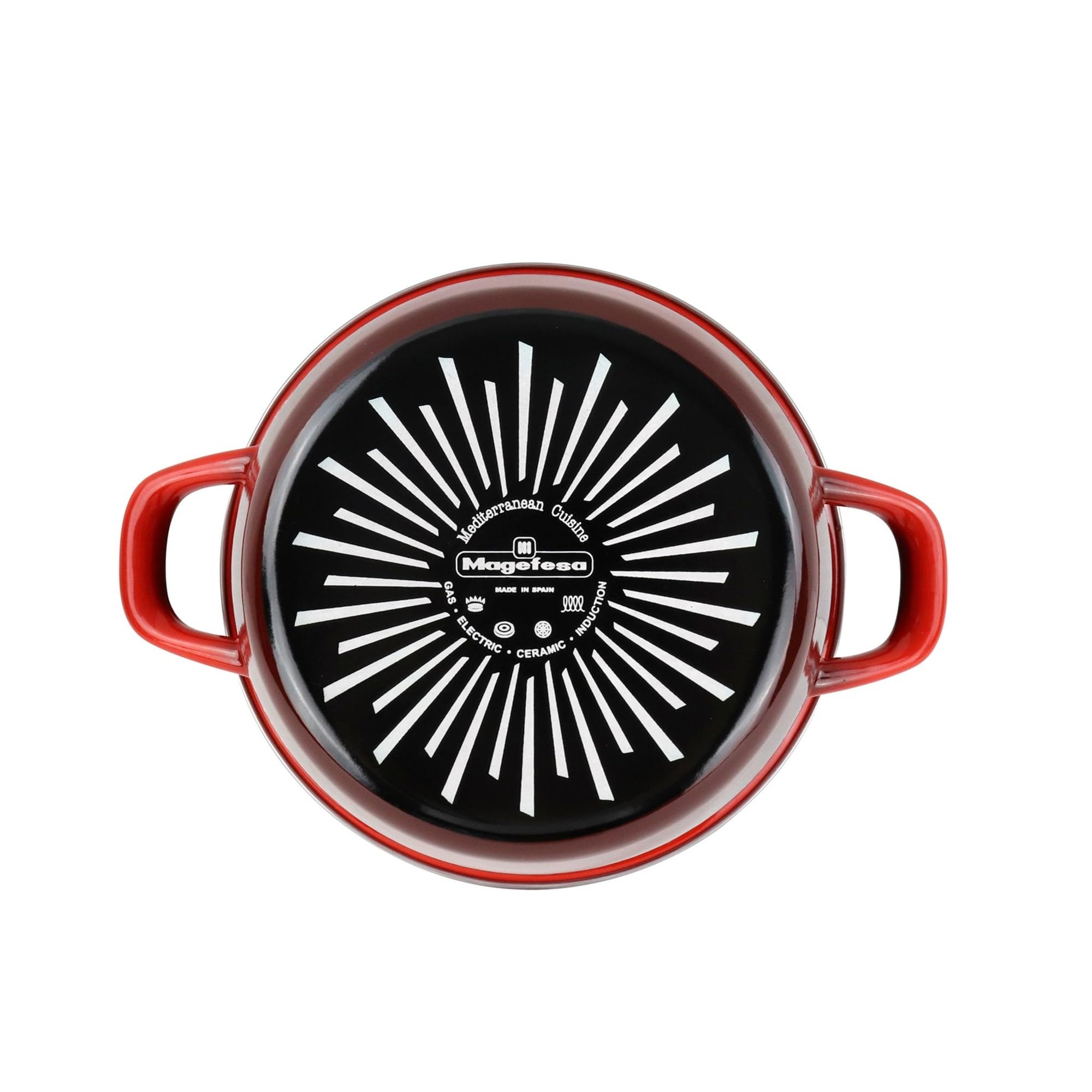 Cacerola 'SR' Ø28cm CON tapa de vidrio color rojo Magefesa