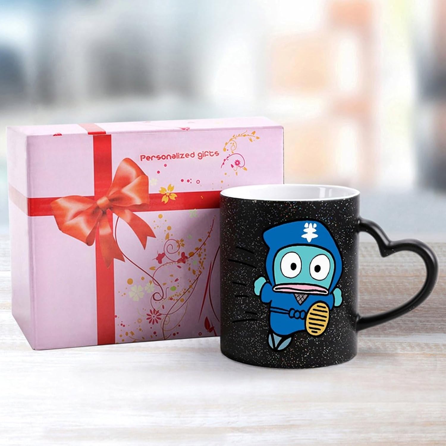 変色カップ ハンギョドン 色が変わる マグカップ 星空 熱反発コーヒーマグ カラーチェンジマグ 磁器 セラミック デザイン 温感変色