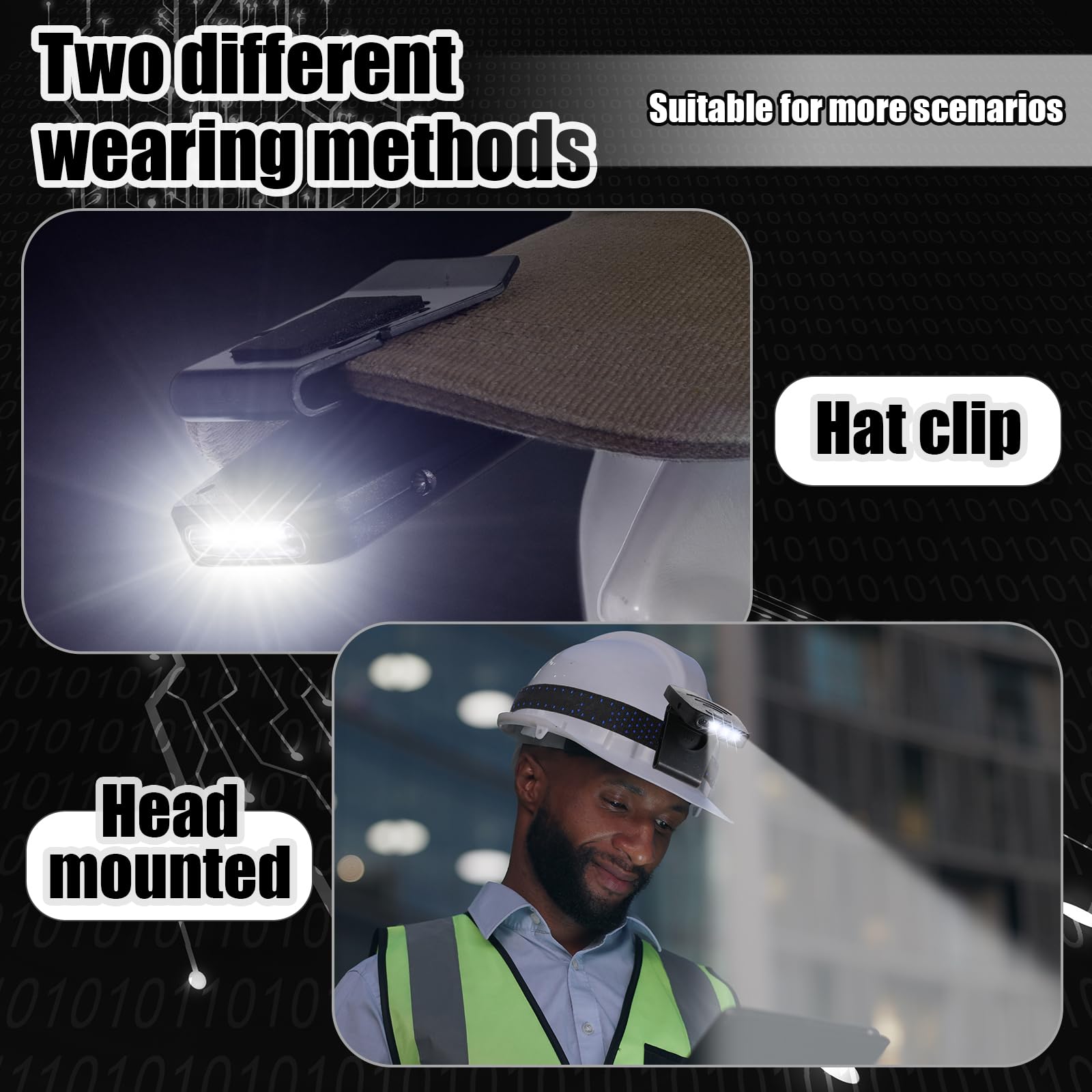 Aurelema 4 pz LED Clip on Cap Luci USB Ricaricabile Cap Torcia Clip Impermeabile Clip sul Cap Luce Luce Del Faro Leggero Clip On Luce per Natale Pesca Campeggio Lavoro a Mano