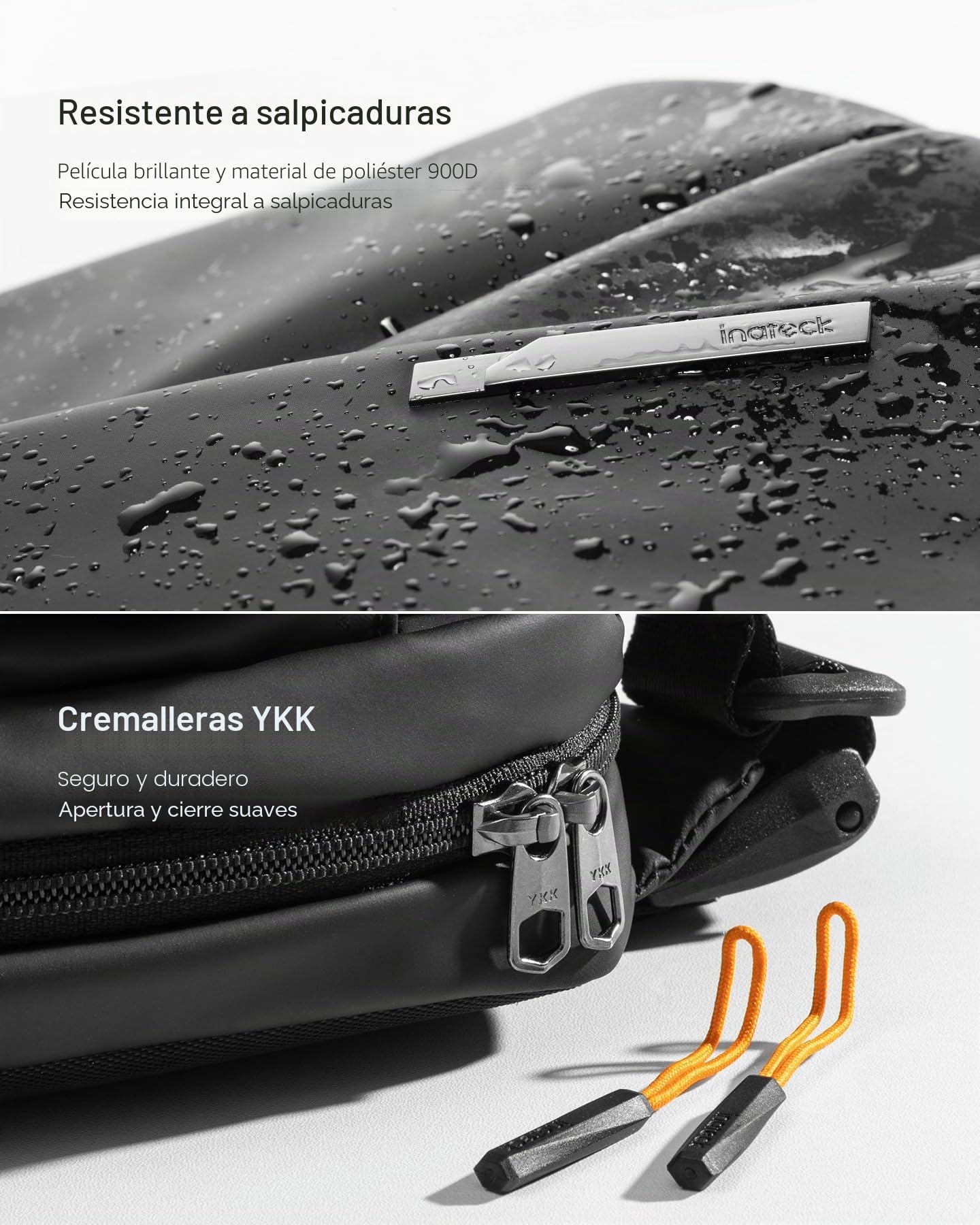 Inateck Bolsa en Bandolera,Elegante Bolsa Cruzada con Correa Ajustable para el Hombro,Pechera Resistente a Salpicaduras para Hombres y Mujeres Riñonera Multiusos para Viajes,Ciclismo,Trabajo,Deporte