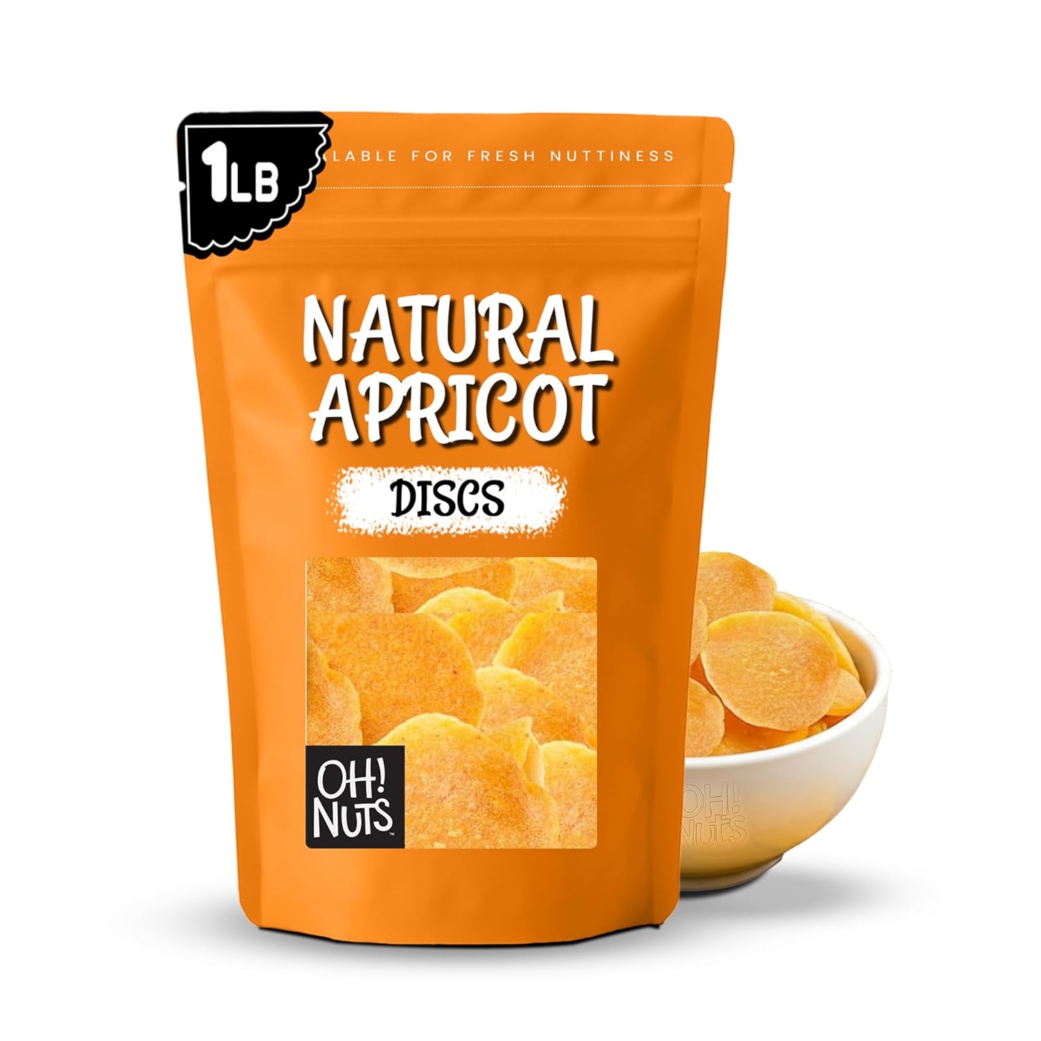 Oh! Nuts Dried Apricots Turkish - 2 lb - Dried Fruit - No Sugar Added - Dehydrated Fruit Bites - Packed in New York Zip-Seal Bag for Exceptional Freshness