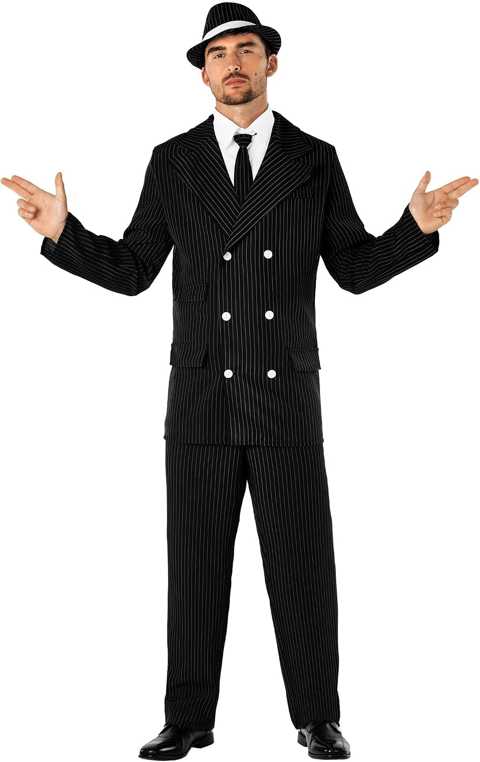 fun shack Gangster Costume Men - 1920s Roaring 20s Adult Gangster Outfit - Vintage Style Costume for Parties