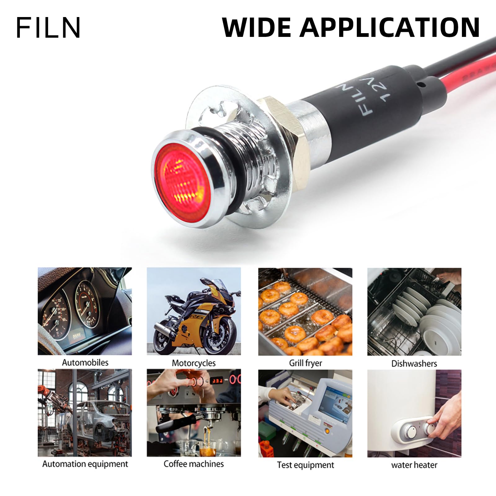 24v Led Light 12V LED Dashboard Indicator Light &ndash; 12mm Mount, 6