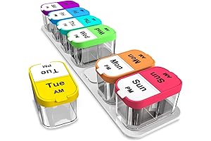 Odaro Extra Large Weekly Pill Organizer: 2-Times-A-Day Solution for Easy Medication Management