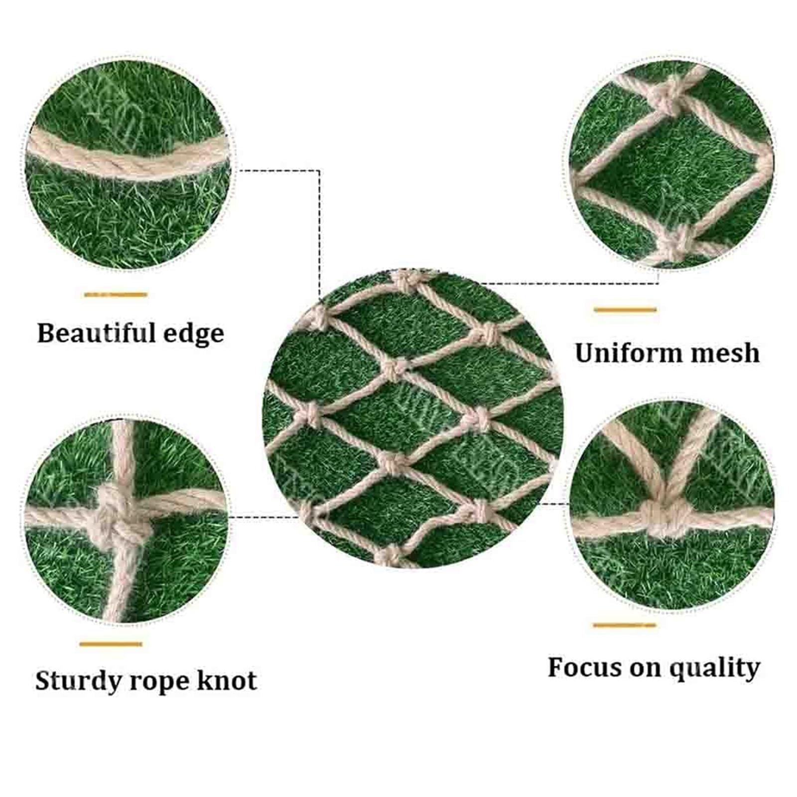 Corda di iuta naturale resistente per salire la sicurezza per scale, recinzioni e parchi giochi (1 x 1 m) - Soluzione di protezione robusta ed ecologica versatile