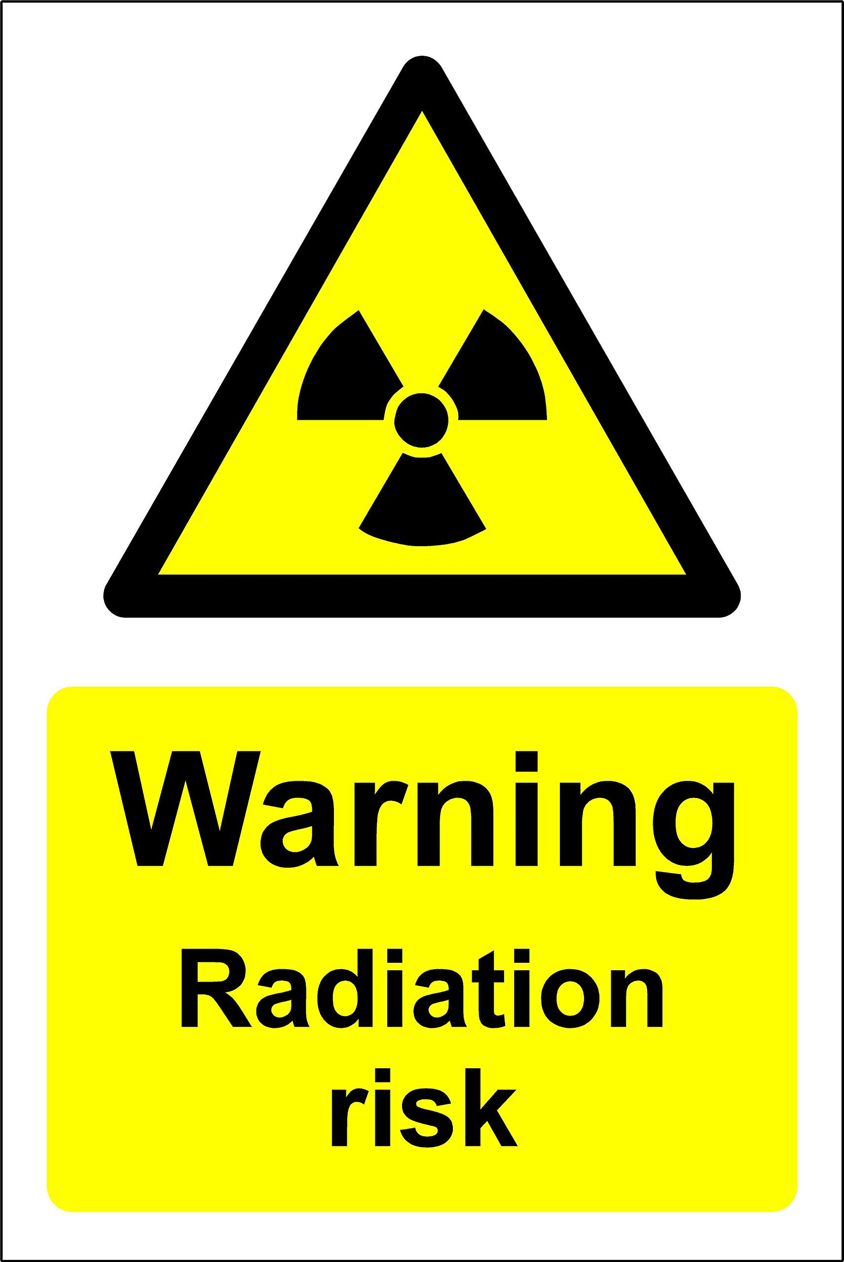 Kpcm Display Ltd Warning Radiation Risk Safety Sign - 1.2Mm Rigid Plastic 400Mm X 300Mm