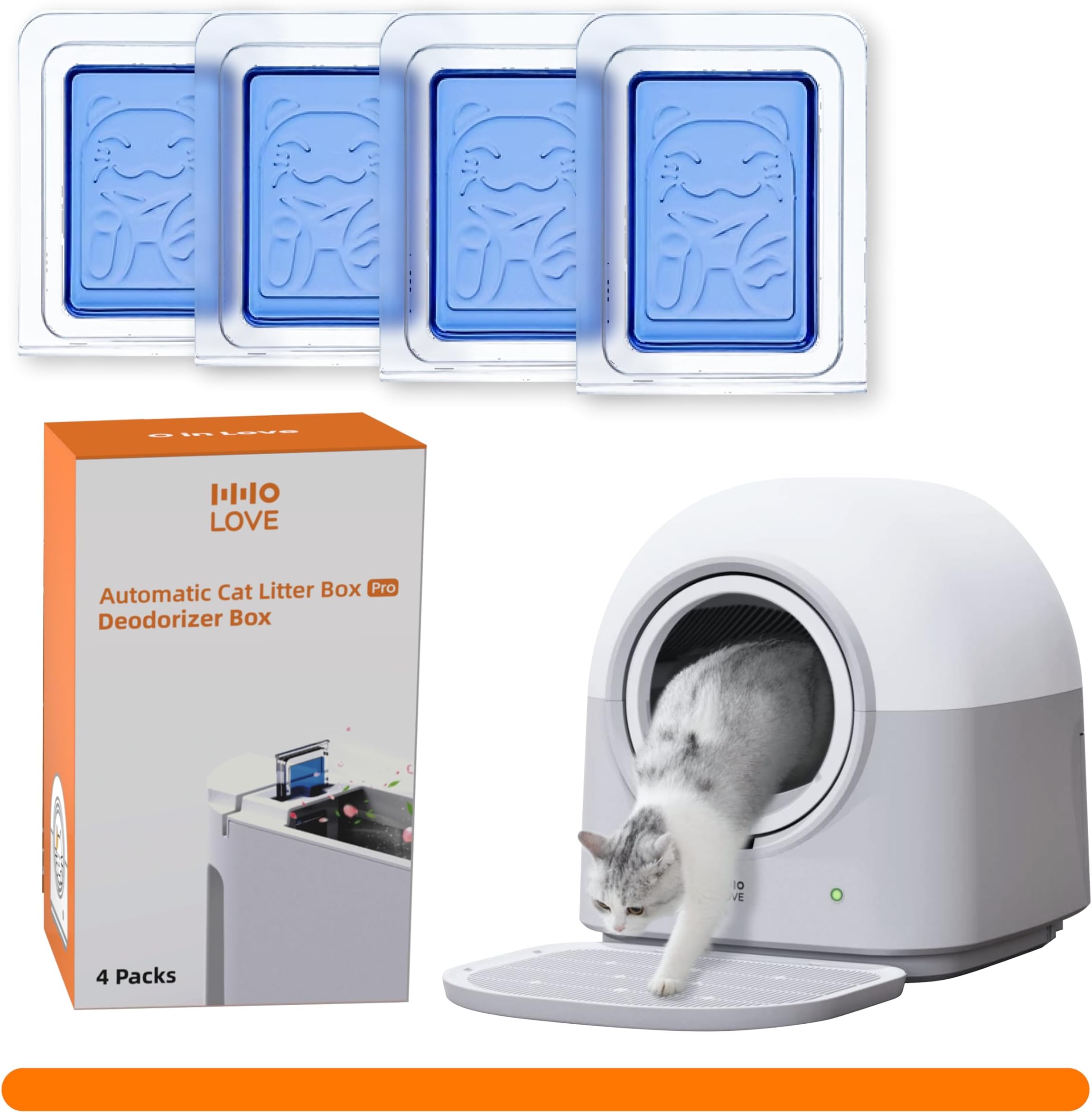 Self-Cleaning Litter Box Automatic Electronic Hands-Free Smart Robot self Cleaning Litter Box - Large 60L Capacity, Safe Anti-Pinch, Odor Control,for Multiple Cats (Deodorant)