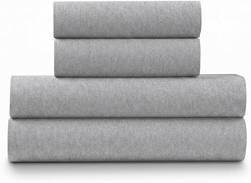 U.S. Polo Assn. Para todas las estaciones, material de camiseta suave y acogedor, juego de sábanas de jersey jaspeado de 4 piezas de 1800 hilos