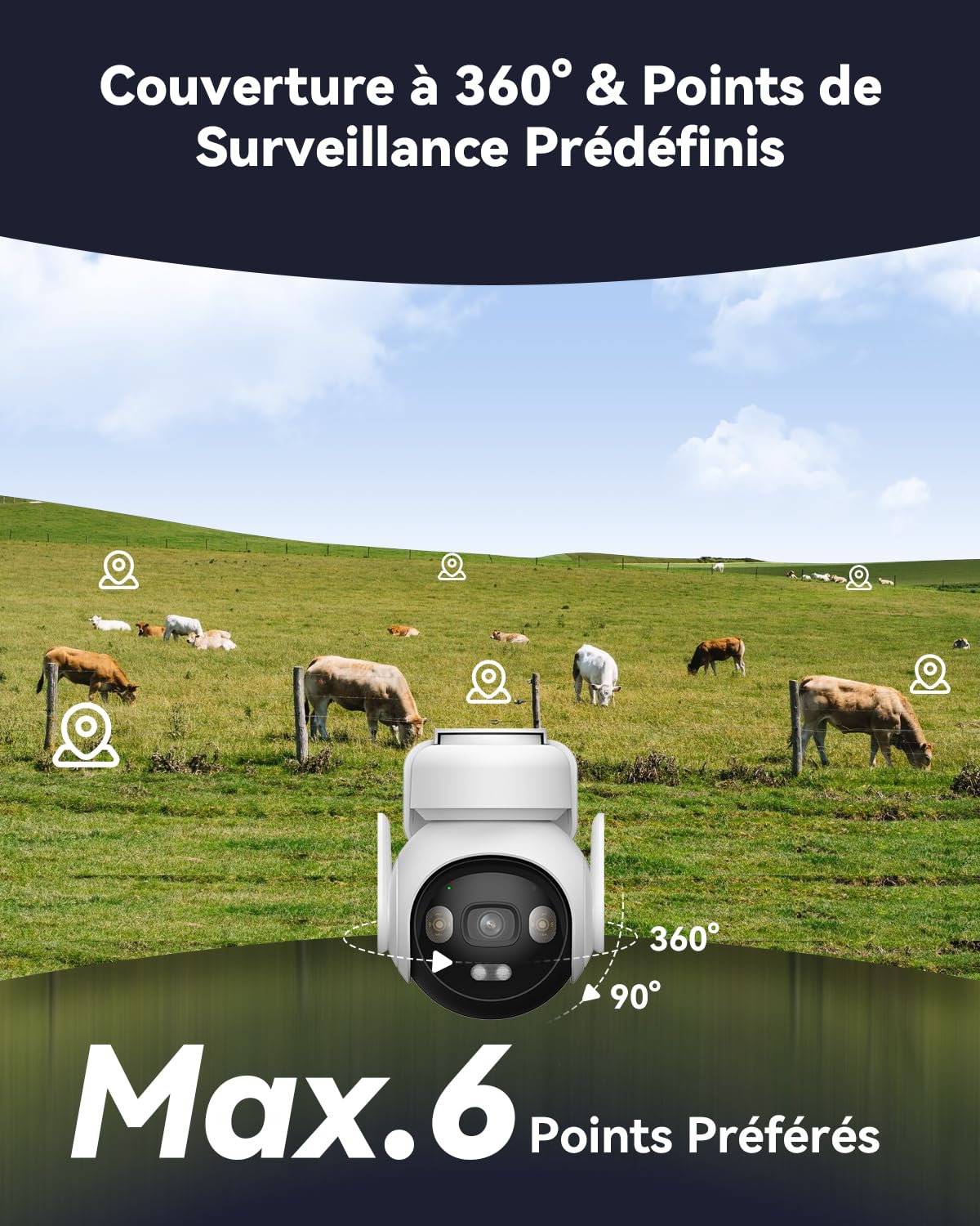 Imou 4G LTE Caméra Surveillance WiFi Exterieure sans Fil, 3K Caméra Solaire 4G avec Carte SIM, AOV 24/7 Enregistrement, 360°, 2.4GHz WiFi, 25M Détection Humaine/Véhicules,Mode Privé, Carte SD Incluse