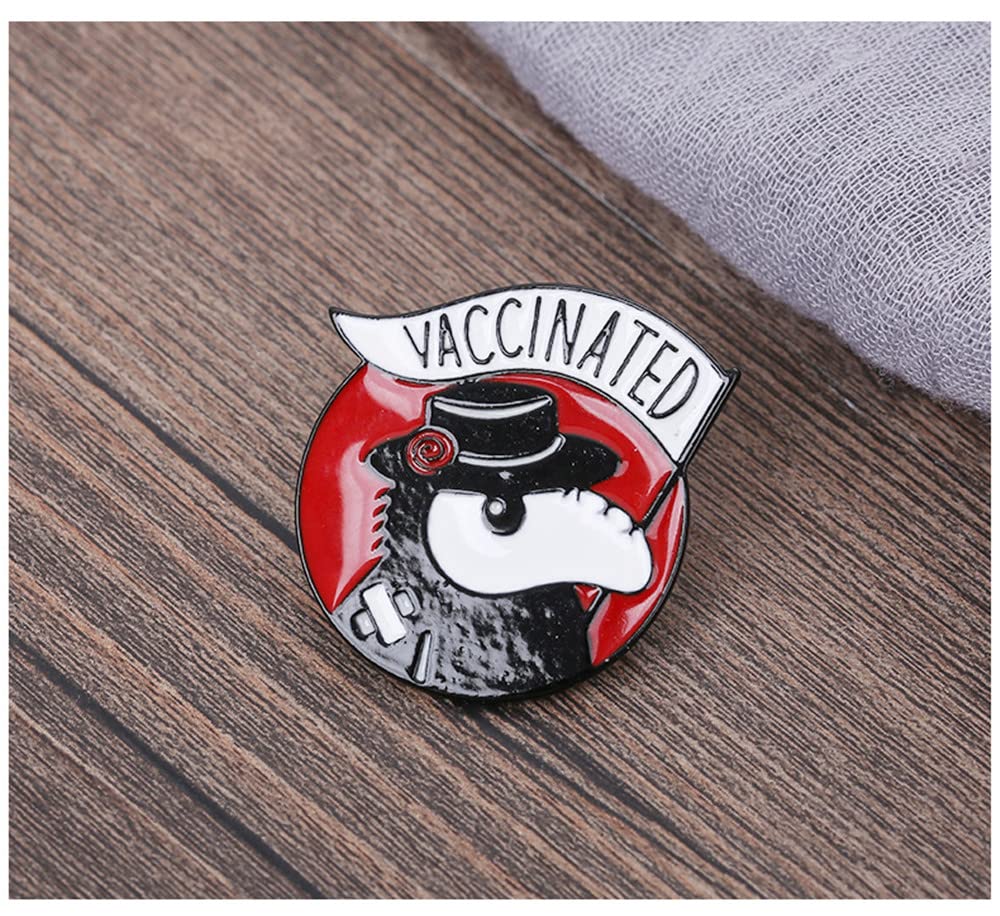 Broche vacunado con diseño de doctor de la peste de dibujos animados, alfileres esmaltados con solapa, insignia, joyería médica, regalo para médico, enfermera, Acero aleado, Sin gemas. 4