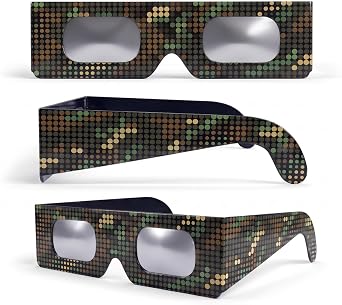 Solar Eclipse Glasses 2 Pack, 45mm Frame Height, Fits Over Optical Glasses, EN ISO 12312-22015 Tested, CE Marked for Safe Direct Sun Viewing   Digital Camo