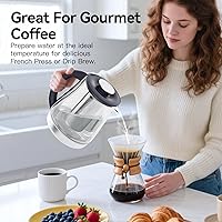 Vista 4 de Electric Kettle With Infuser, 1.5L Electric Tea Kettle With Temperature Control, Glass Kettle & Hot Water Boiler,1200W Fast heating for Pour Over