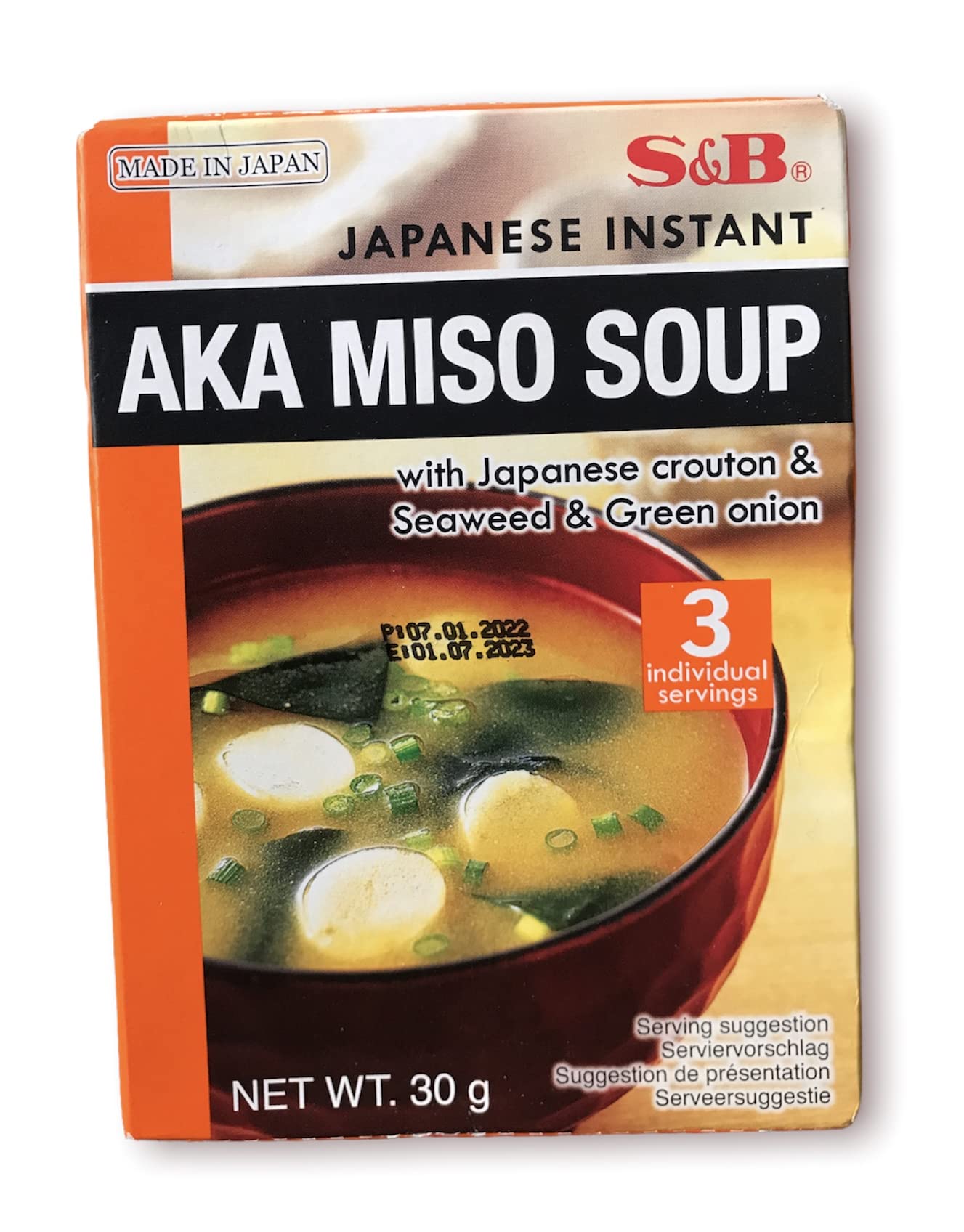 S&B Instant Soy Bean Soup, Red Miso, 30g