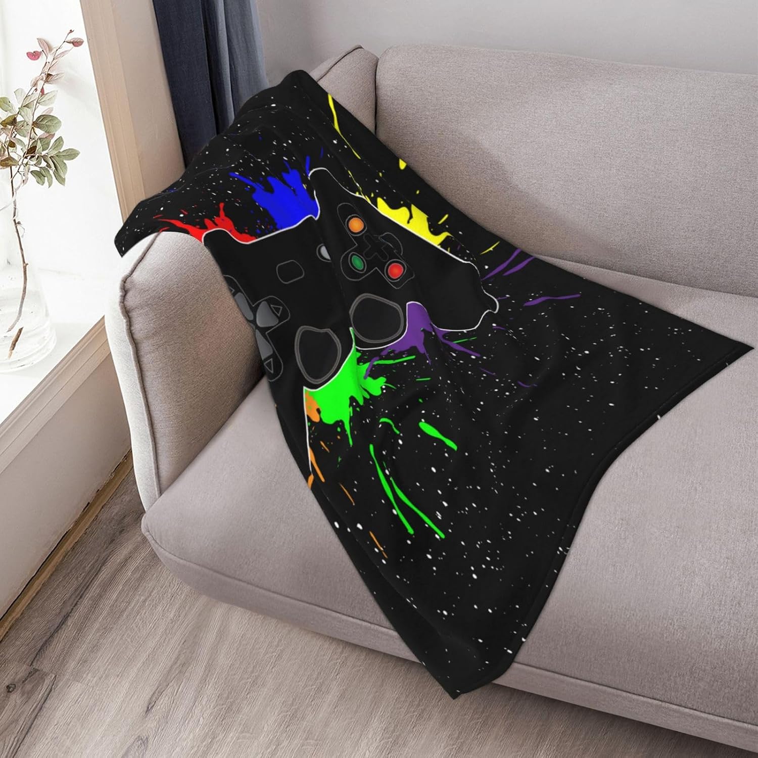 Gaming Video Game Cool Gamer Throw Blanket Soft Bed Bedding Warm Cozy Plush Flannel Fleece Blankets Gifts for Kids Boys Teens, Sofa Couch Bedroom Home Decor, 50"X40"