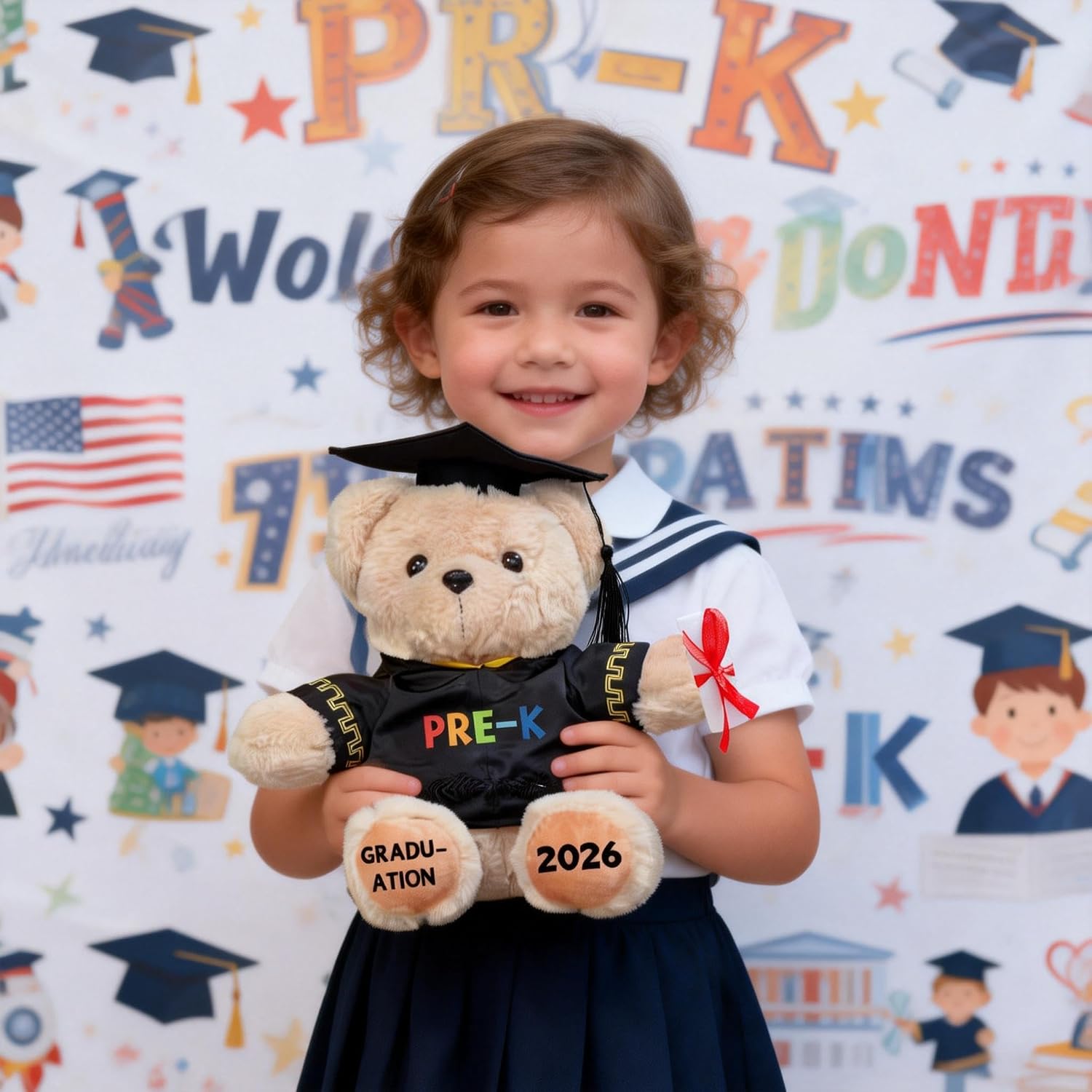 PRE-K Graduation Gifts Bear for Kids Boys Girls, Preschool PRE-K Graduation Decorations 2026, Last Day of PRE K Preschool Gifts Party Decorations Supplies Gifts
