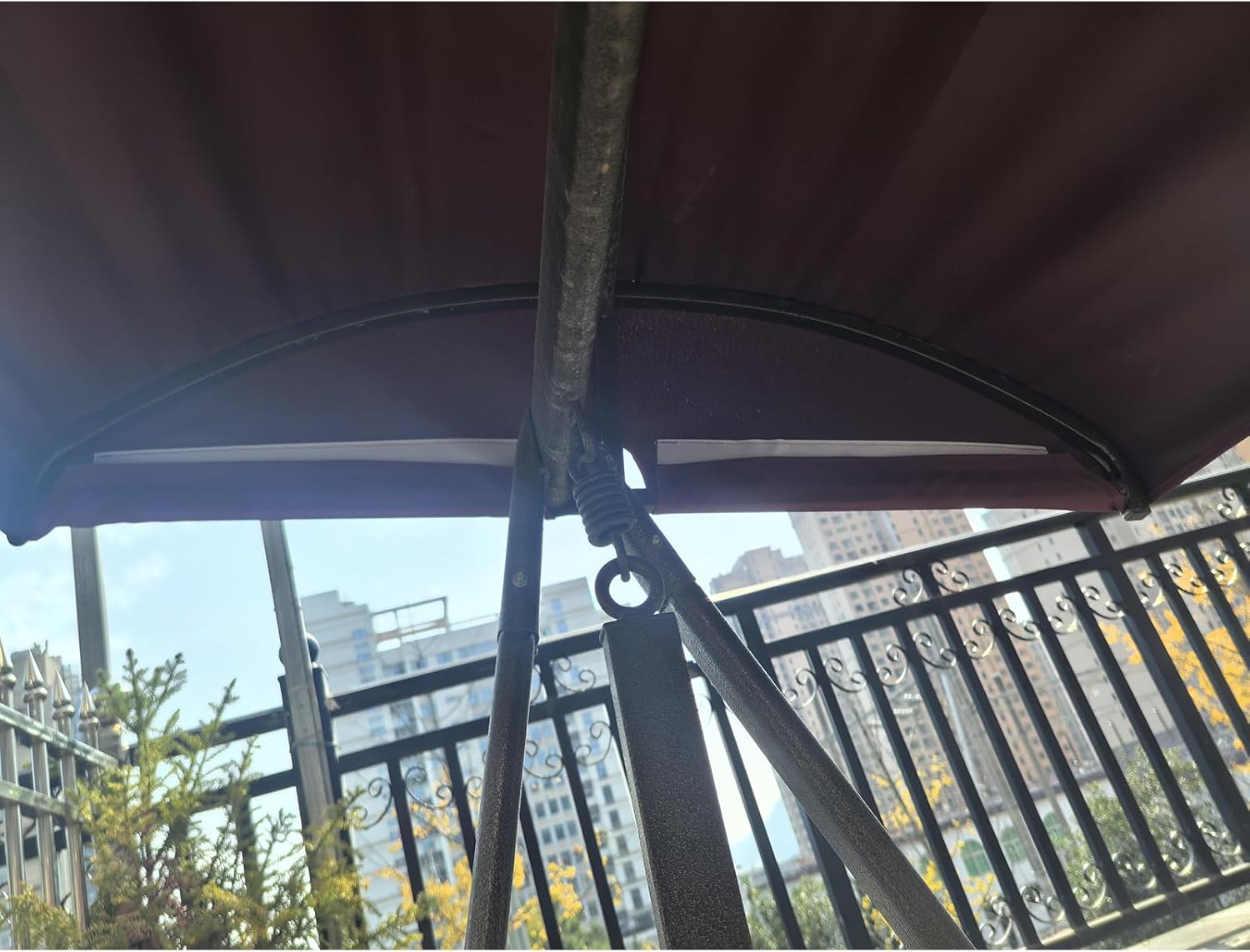 Swing Chair Canopy Replacement, 2 & 3 Seater Garden Swing Canopy Cover, Waterproof Polyester Top Cover for Patio Swing Garden Swing Chair Hammock Cover (Cover O(Size:2 Seater: 156x125cm/61.4x49inch)