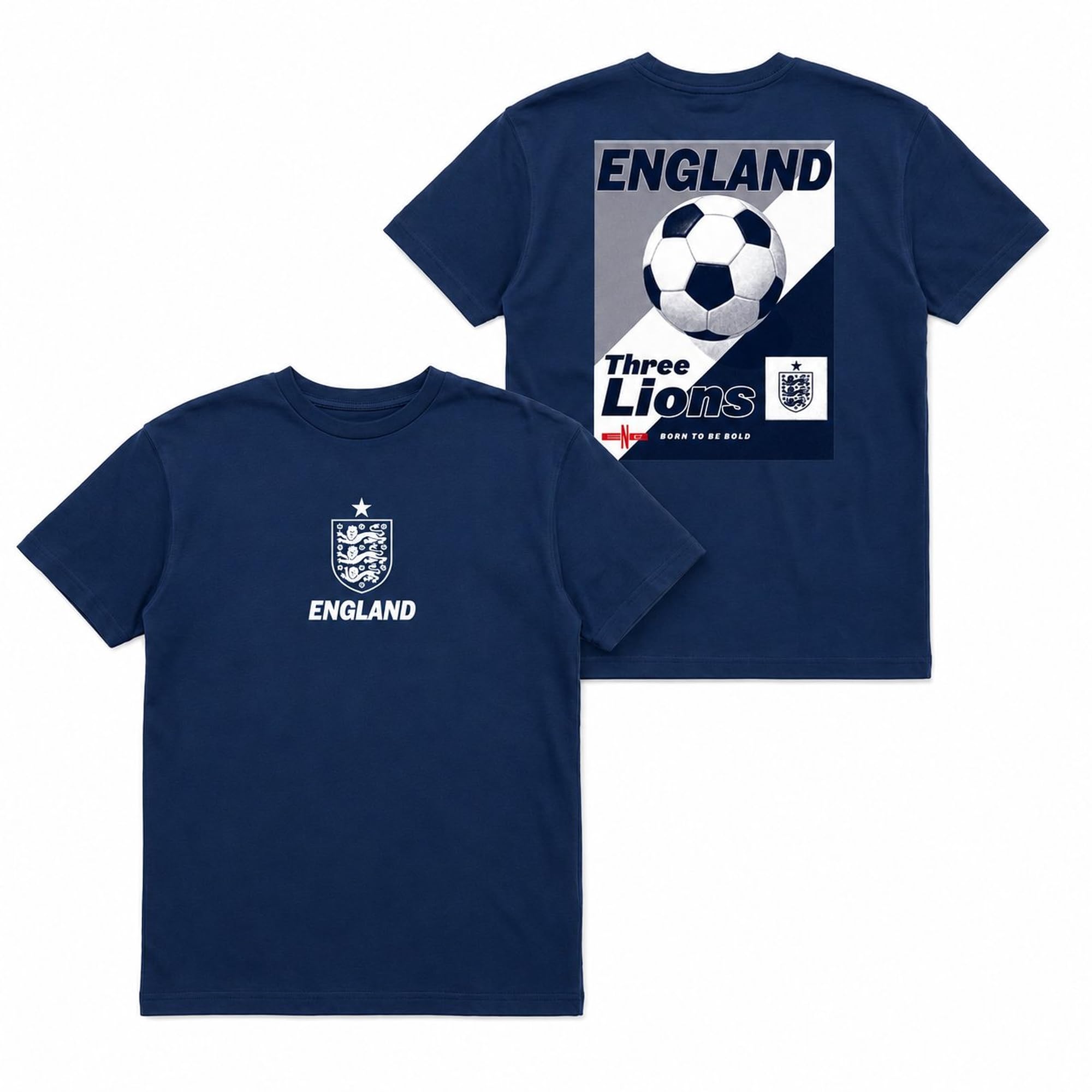 Outerstuff Men's England Football Fan Shirt, Three Lions Graphic Tee Blue