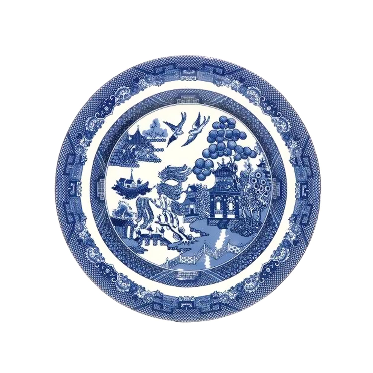 Blue Willow Side Plate 19cm Ceramic Vintage Oriental Design Style Dinnerware