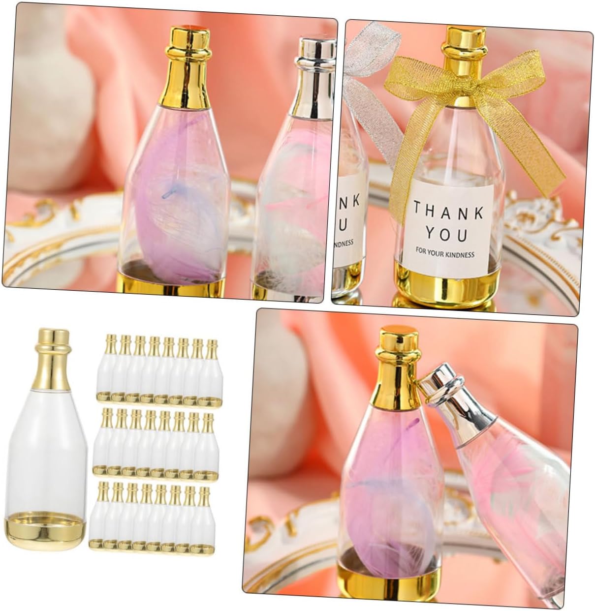 SHOWERORO 24Pcs Elegant Bottle Candy Storage Containers Party Favors for Adults for Weddings and Birthdays Durable and Reusable Party Favor