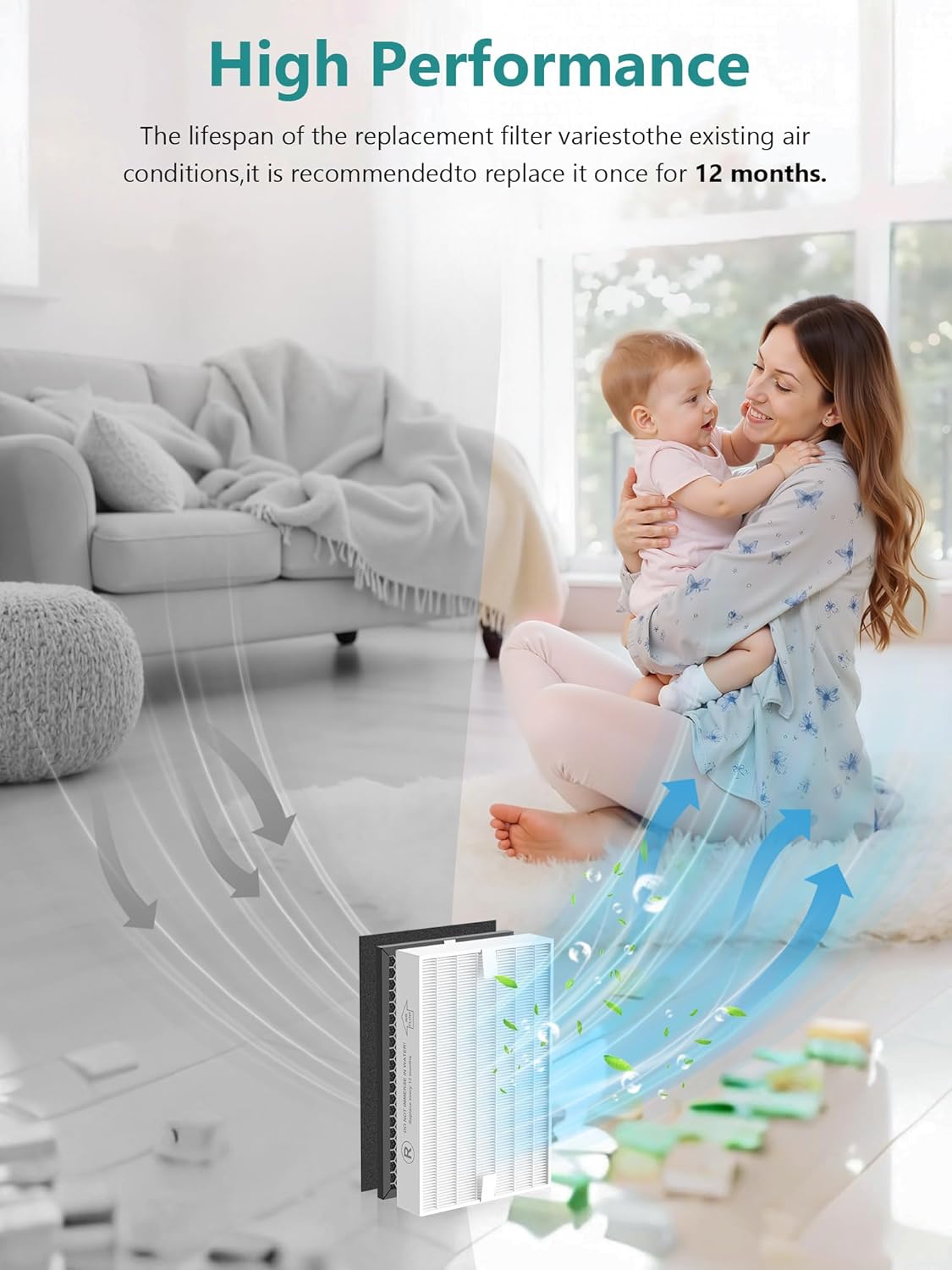 8-Pack HPA5100B Replacement Filter Compatible with Honeywell Air Purifiers HPA5100 HPA5150 HPA3100, 2 Premium, 2 S Carbon and 4 A Pre-Filters, Part # HRF-R1 HRFSC1 HRF-ARVP100 HRF-A100