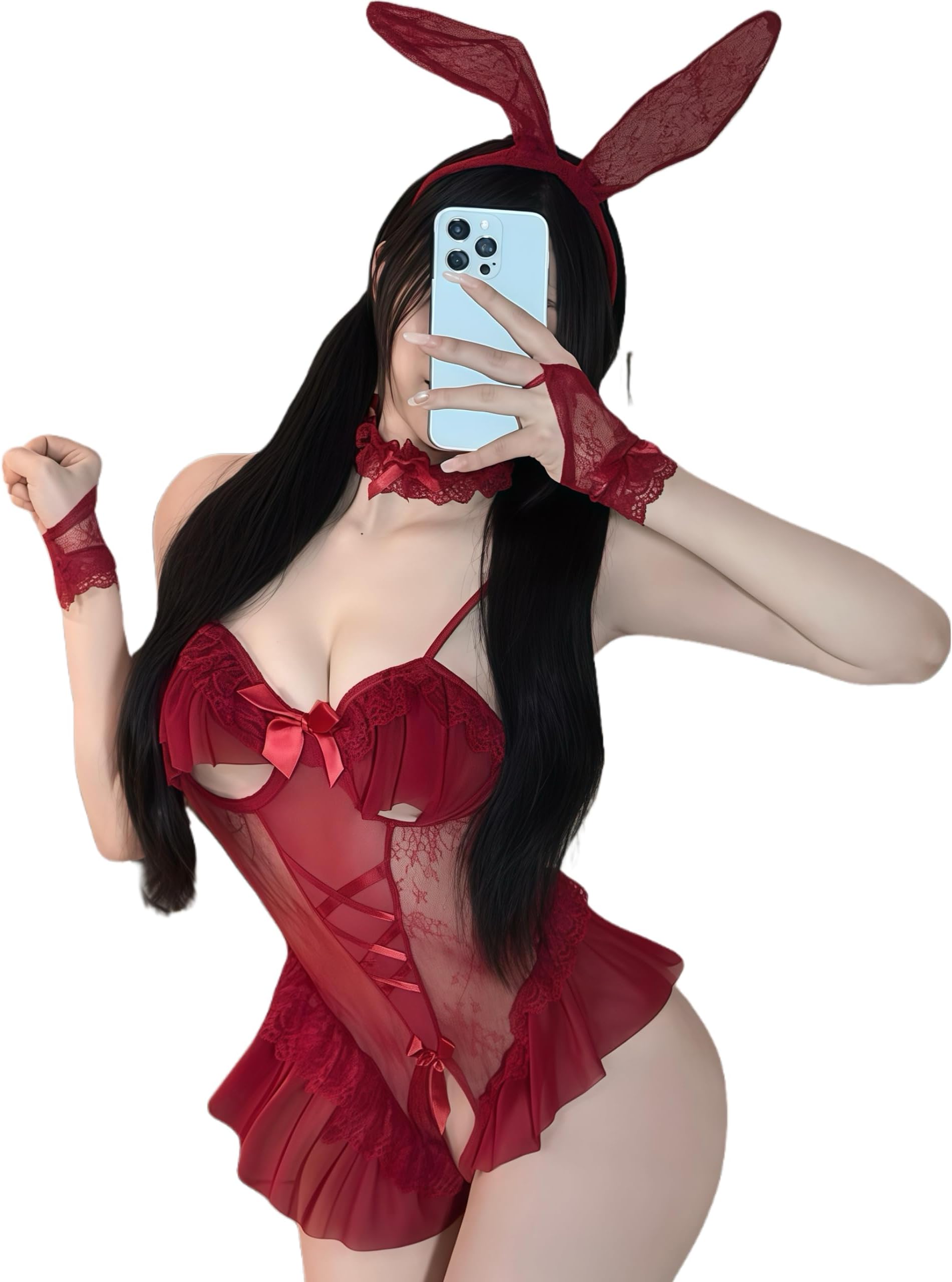 – Bunny Cosplay Lingerie For Women Anime Role Playing Outfits Sexy Halloween Costume One-Piece Female's Exotic Bodysuit