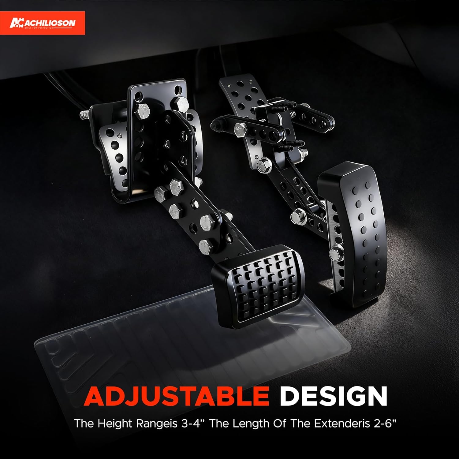 Gas and Brake Pedal Extenders-Short Drivers, Practical Brake & Accelerator Pedal Extensions Universal Fit for Cars, Go Karts, Ride-on Toys, Adjustable to Any Angle,Solution-Steel & Rubber Construction