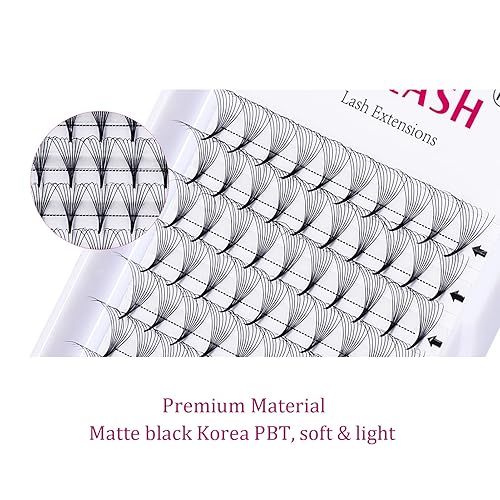 Miniatura 4 de Extensiones de pestañas listas para colocar, con volumen, forma de abanico y punta puntiaguda, extensiones de pestañas prefabricadas con volumen