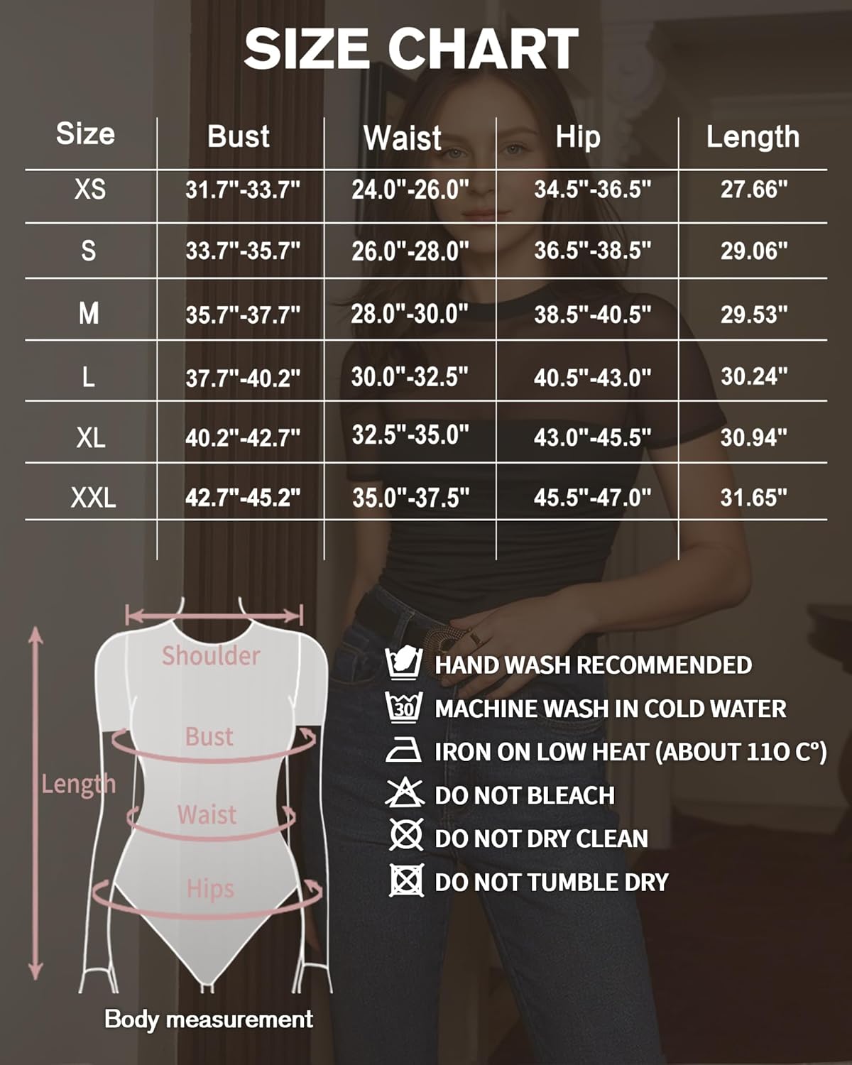MANGOPOP Women's Mock Turtle Neck Bodysuit Mesh Ruched Short Long Sleeve Body Suit Sexy Sheer Trendy Going Out Outfits Tops - Image 7