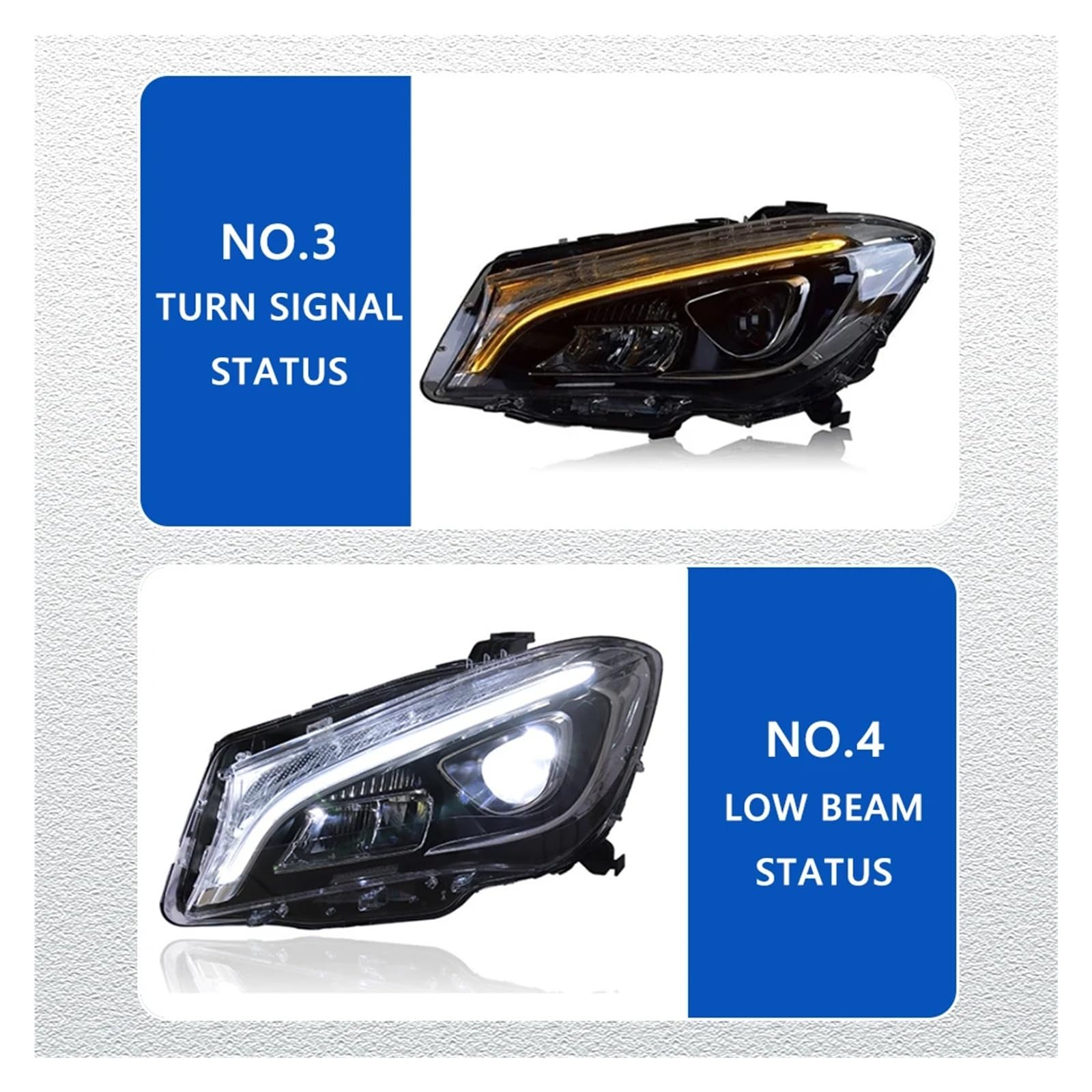Pasuje do Be//nz CLA W117 13-19 Led DRL reflektor samochodowy montaż sygnału akcesoria samochodowe zmodyfikowana lampa reflektory LED(For original xenon)