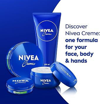 NIVEA Creme Tin (75ml), Moisturising Cream Provides Intensive Protective Care for Soft and Supple Skin, Ideal for Daily Use as a Face, Hand, or Body Cream