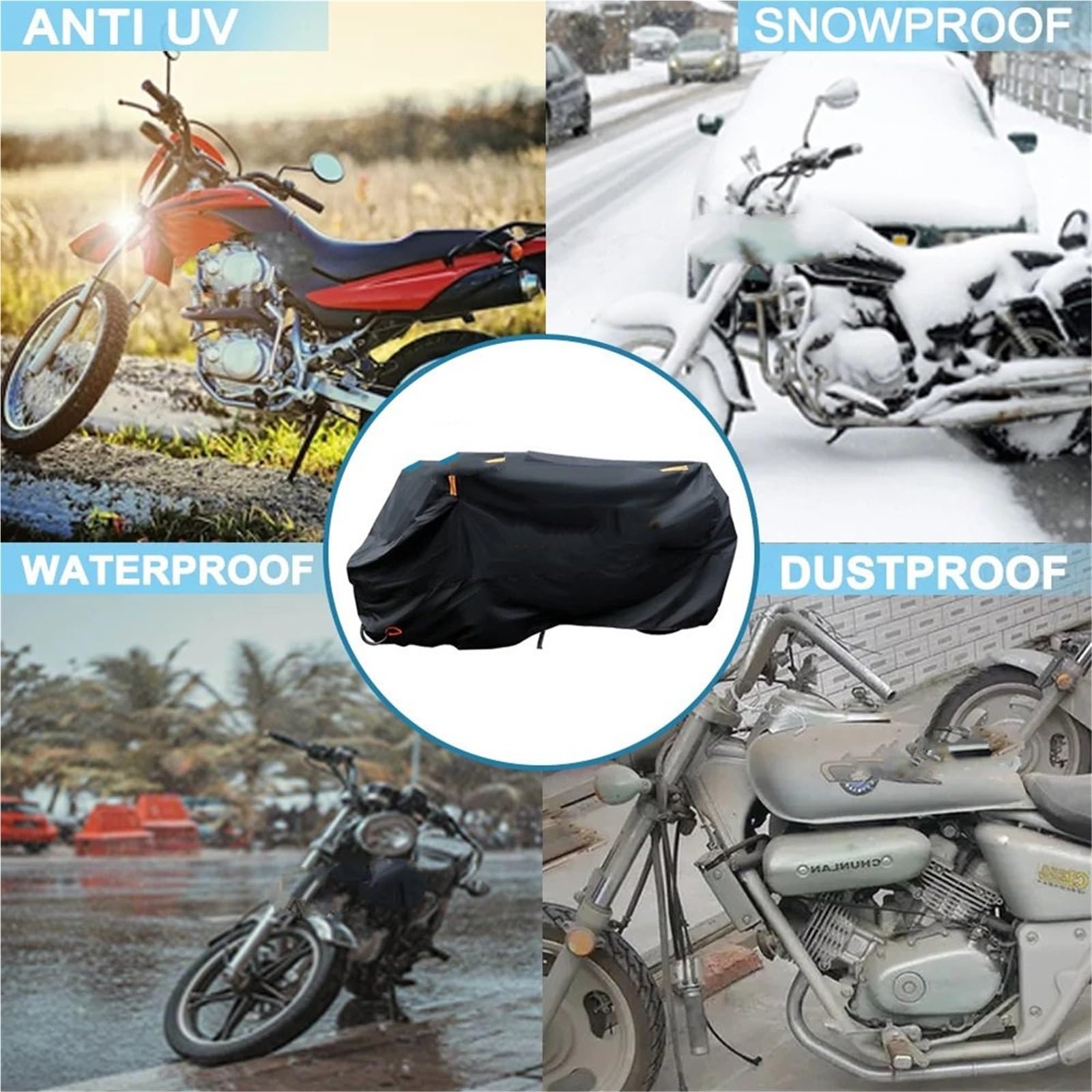 Funda para Moto Protector Cubierta Impermeable al Aire Libre Durante Todas Las Estaciones a pruebade Polvo protección UV Cubierta de Lluvia para Moto para X-ADV 750 XADV(M for 160cm)